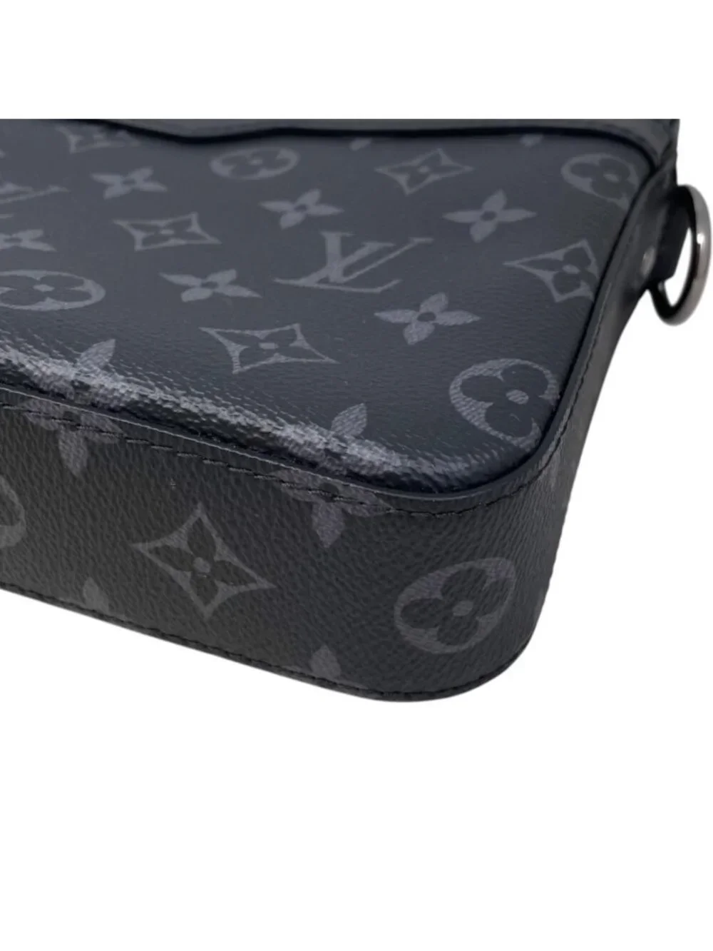 Louis Vuitton Shoulder Bag Trio Messenger Monogram Eclipse Reverse Black Gray